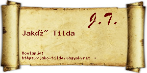 Jakó Tilda névjegykártya